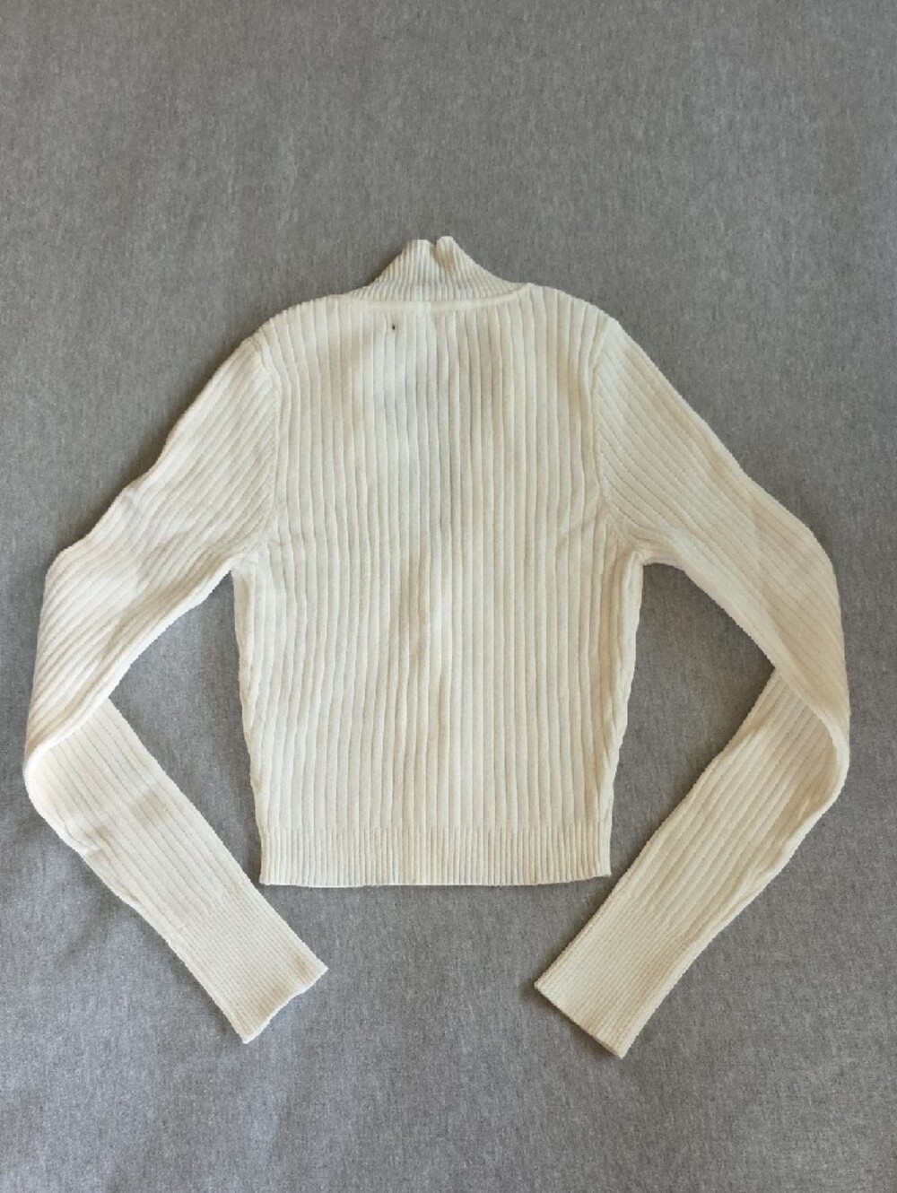 Lulu's Cream Ribbed Collared Button-Front Cardigan - Picture 4 of 5